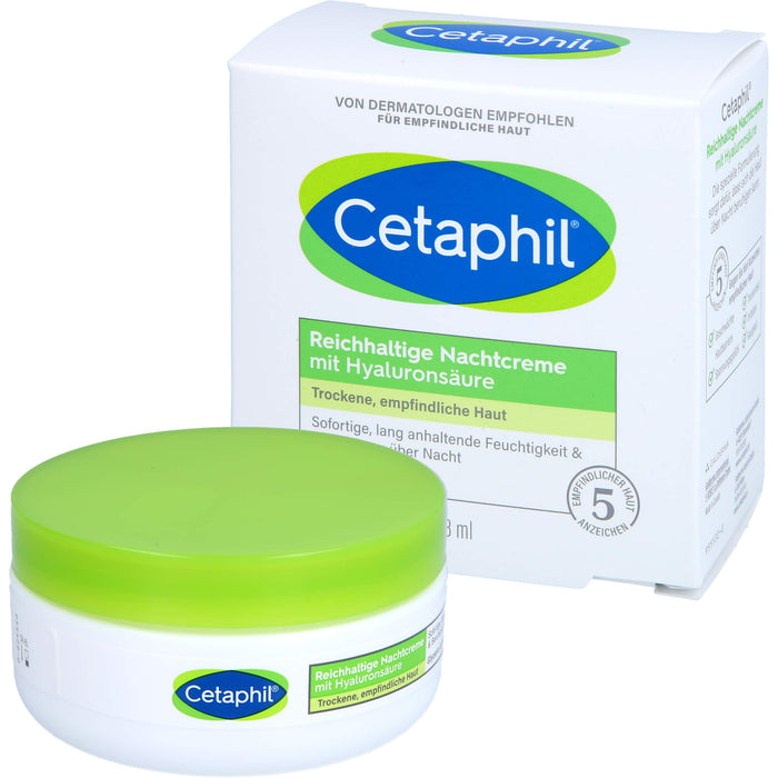 Cetaphil reichhaltige Nachtcreme mit Hyaluronsäure, 48 g Cream