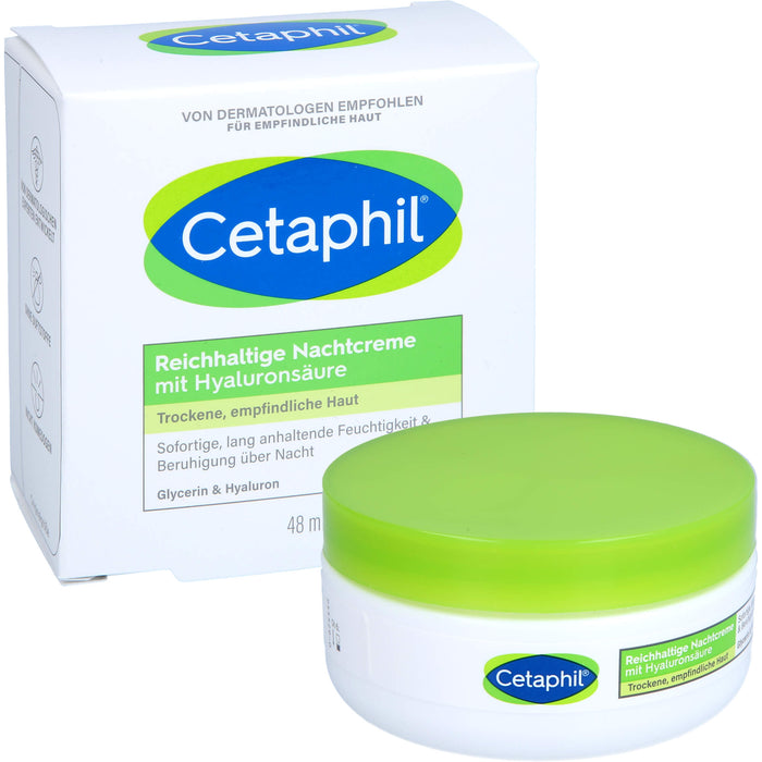 Cetaphil reichhaltige Nachtcreme mit Hyaluronsäure, 48 g Cream