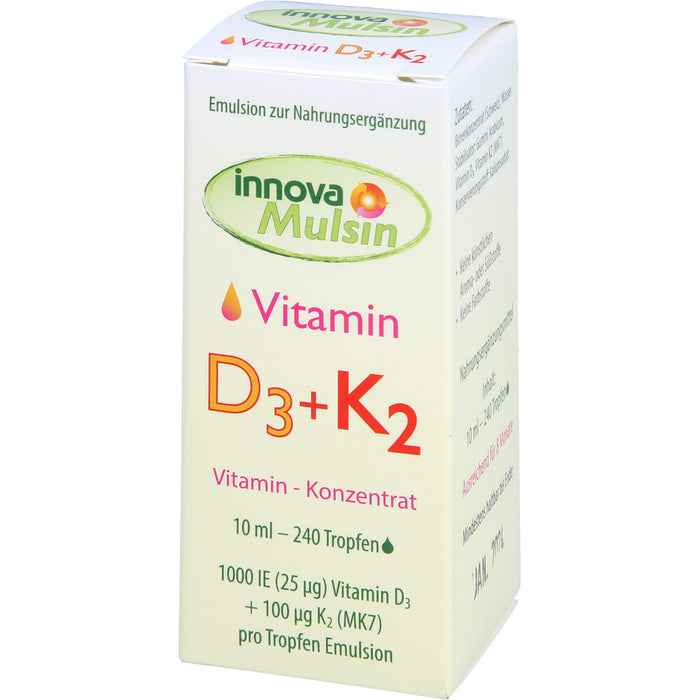Innova Mulsin Vitamin D3 + K2 Lösung, 10 ml Lösung
