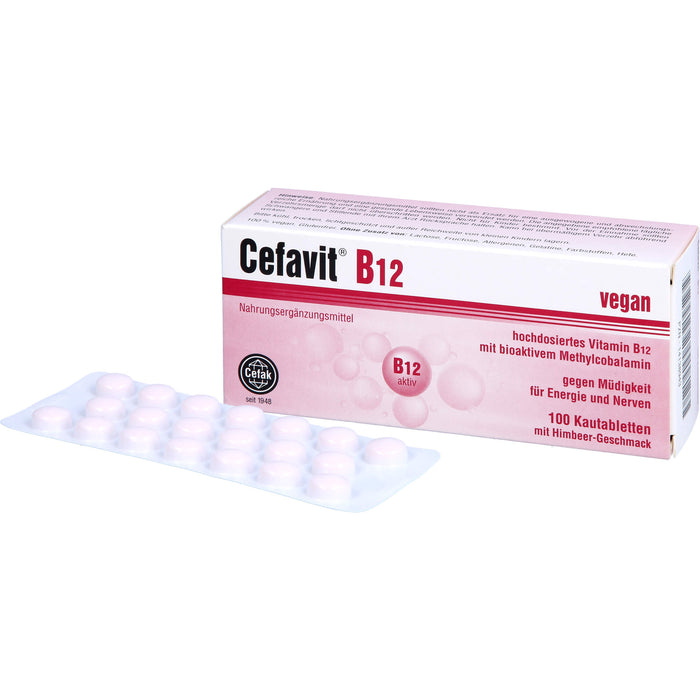 Cefavit B12 Kautabletten gegen Müdigkeit für Energie und Nerven, 100 pcs. Tablets