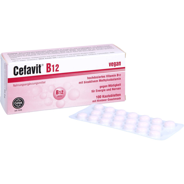 Cefavit B12 Kautabletten gegen Müdigkeit für Energie und Nerven, 100 pcs. Tablets