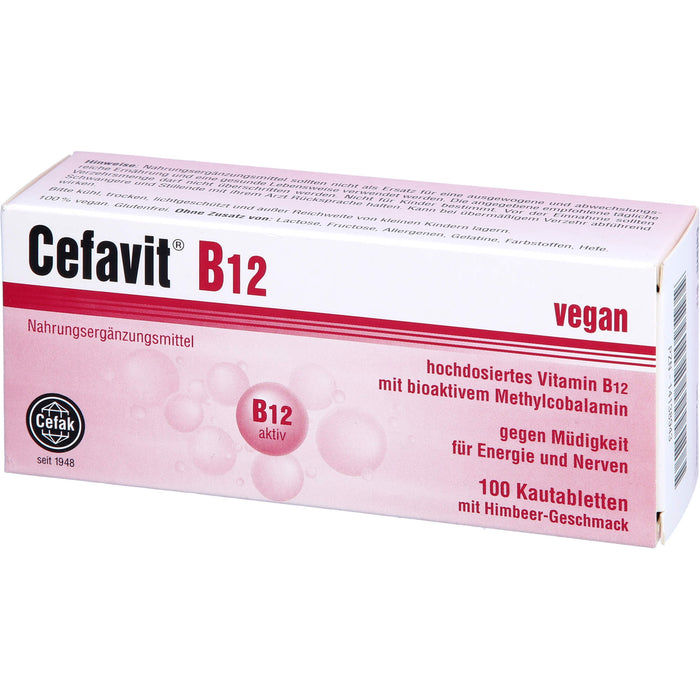 Cefavit B12 Kautabletten gegen Müdigkeit für Energie und Nerven, 100 pcs. Tablets