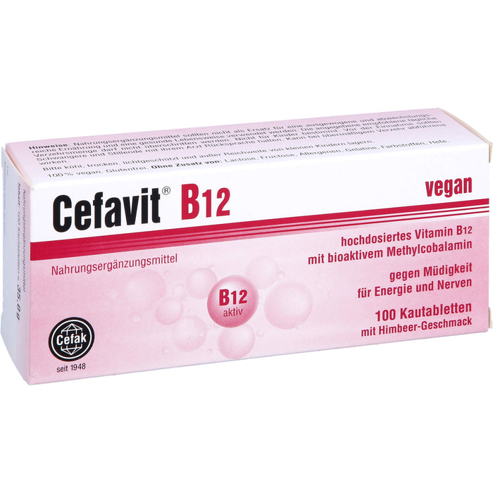 Cefavit B12 Kautabletten gegen Müdigkeit für Energie und Nerven, 100 pcs. Tablets