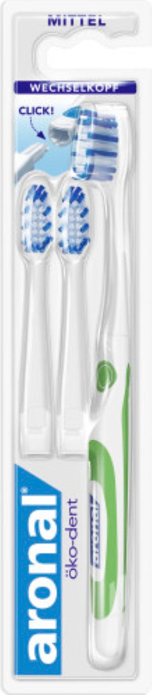 Aronal Öko-Dent Zahnbürste mittel mit Wechselkopf, 1 St. Zahnbürste
