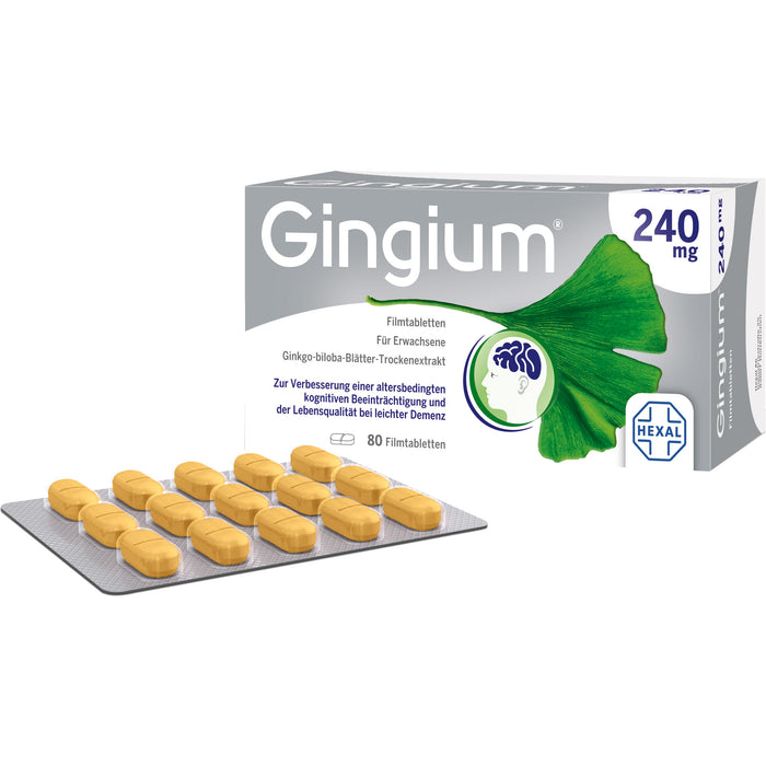 Gingium 240 mg Filmtabletten, 80 pcs. Tablets