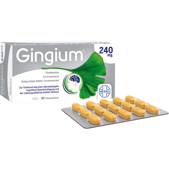 Gingium 240 mg Filmtabletten, 80 pc Tablettes