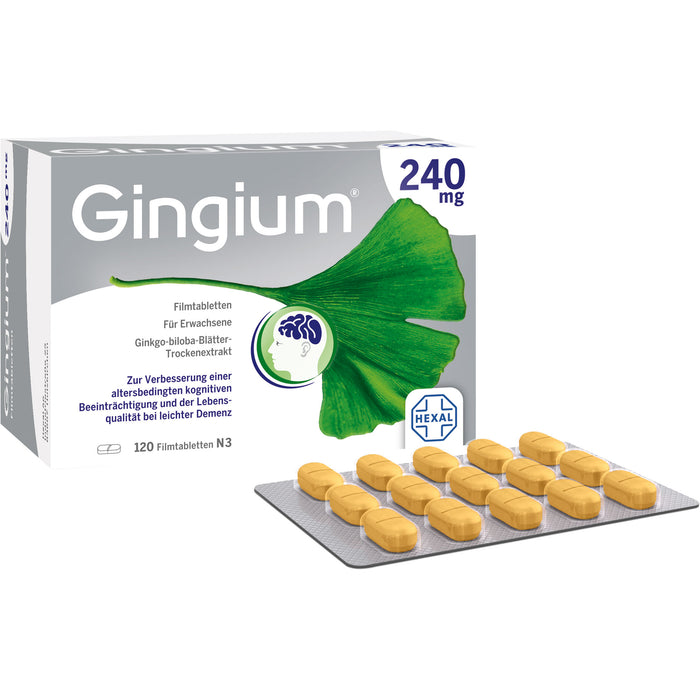 Gingium 240 mg Filmtabletten, 120 pc Tablettes