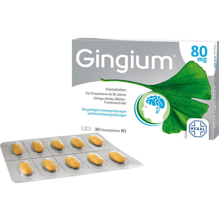 Gingium 80 mg Filmtabletten, 30 pcs. Tablets