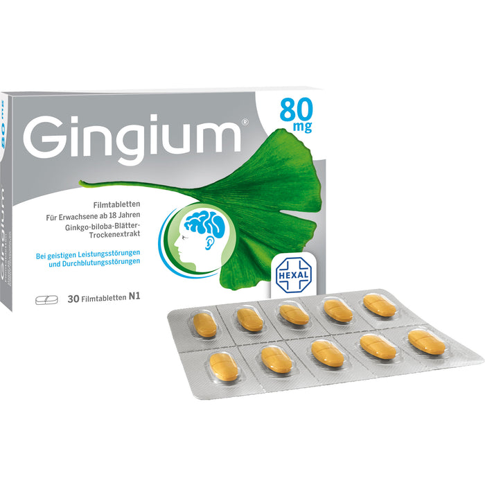 Gingium 80 mg Filmtabletten, 30 pcs. Tablets
