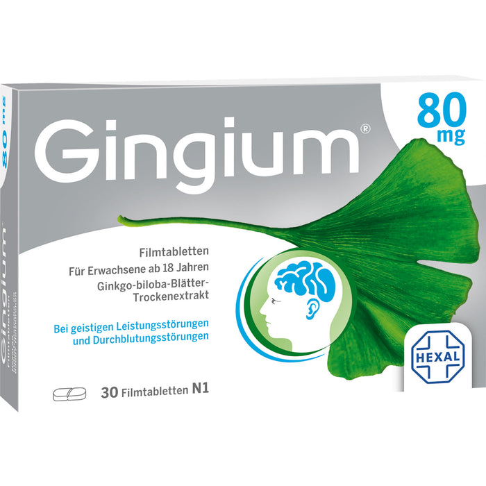 Gingium 80 mg Filmtabletten, 30 pcs. Tablets