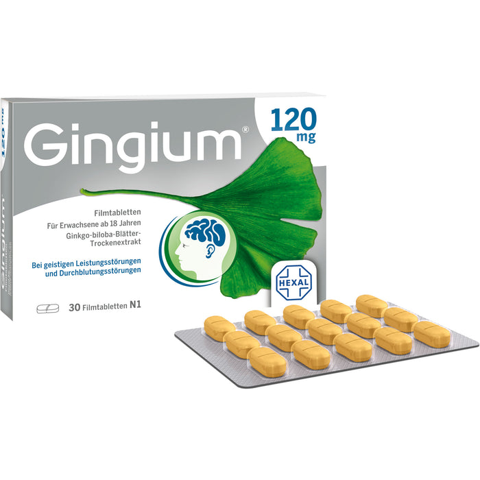 Gingium 120 mg Filmtabletten, 30 pc Tablettes