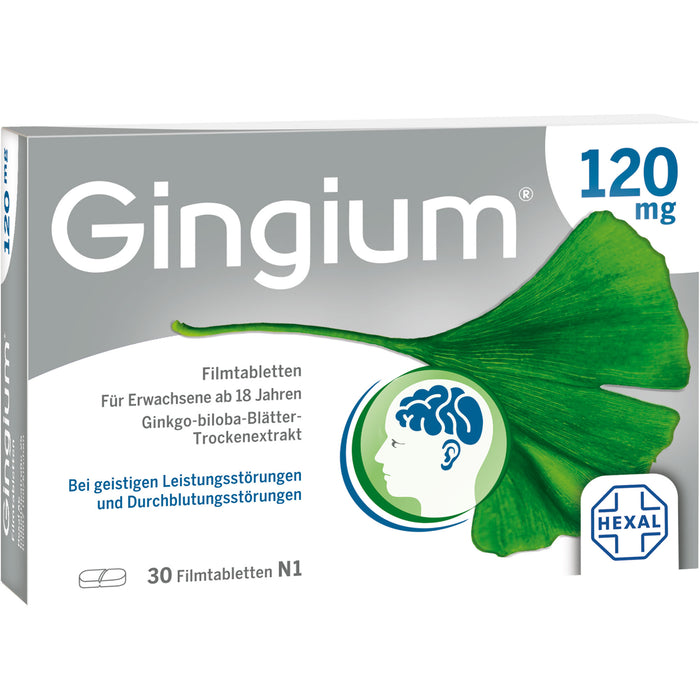 Gingium 120 mg Filmtabletten, 30 pc Tablettes
