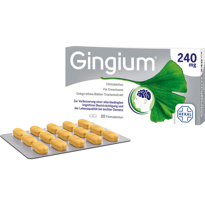 Gingium 240 mg Filmtabletten, 20 pc Tablettes