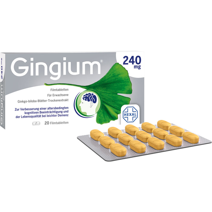 Gingium 240 mg Filmtabletten, 20 pc Tablettes