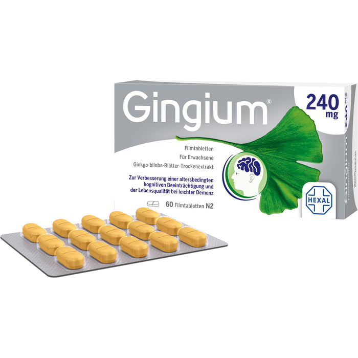 Gingium 240 mg Filmtabletten, 60 pc Tablettes