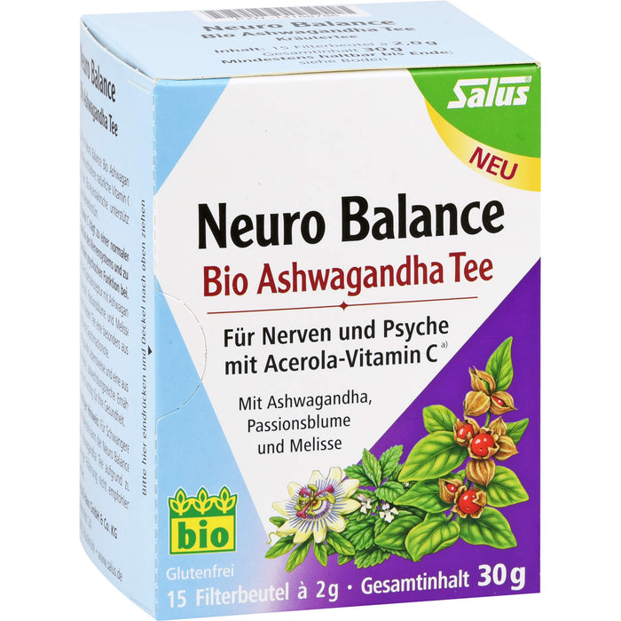 Salus Neuro Balance Bio Ashwagandha Tee für Nerven und Psyche, 15.0 St. Tee