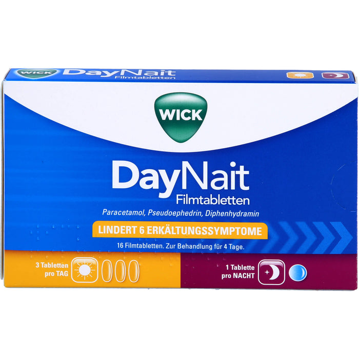 WICK DayNait Filmtabletten lindert 6 Erkältungssymptome, 16.0 St. Tabletten