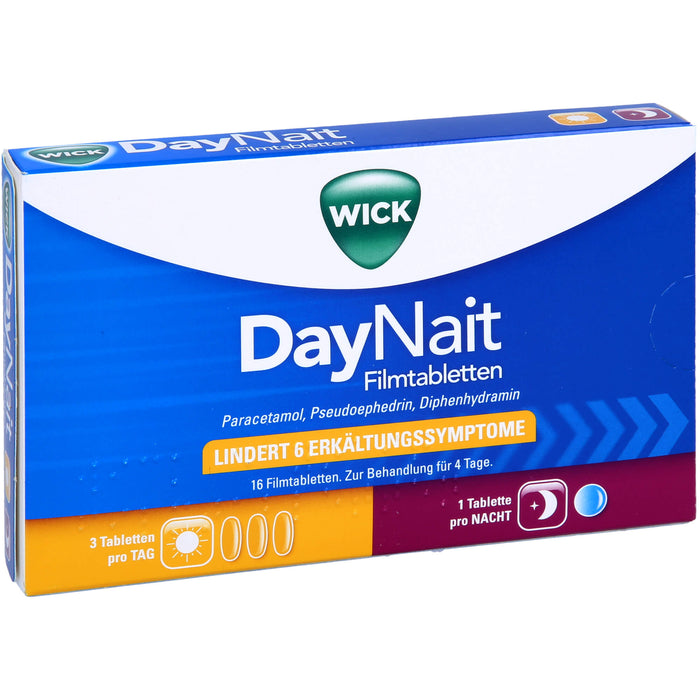 WICK DayNait Filmtabletten lindert 6 Erkältungssymptome, 16.0 St. Tabletten