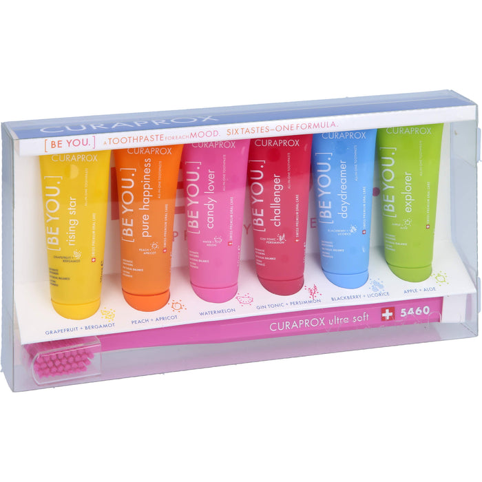 Curaprox Be You MIX Set 6 Zahnpasten 1 Zahnbürste, 6X10 ml
