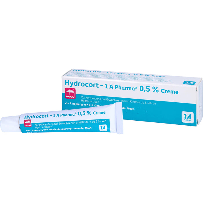 1A Pharma Hydrocort 0,5% Creme zur Linderung von mäßig ausgeprägten entzündlichen Hauterkrankungen, 15 g Creme
