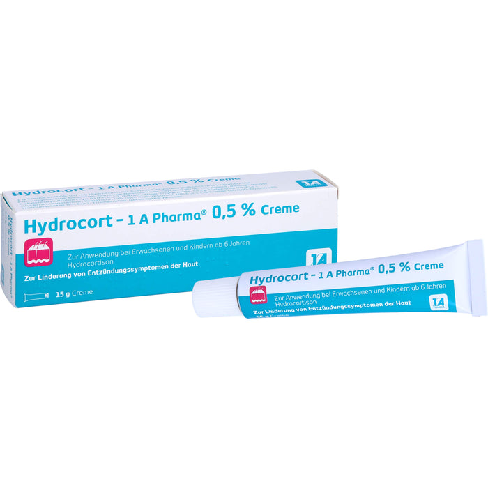 1A Pharma Hydrocort 0,5% Creme zur Linderung von mäßig ausgeprägten entzündlichen Hauterkrankungen, 15 g Cream