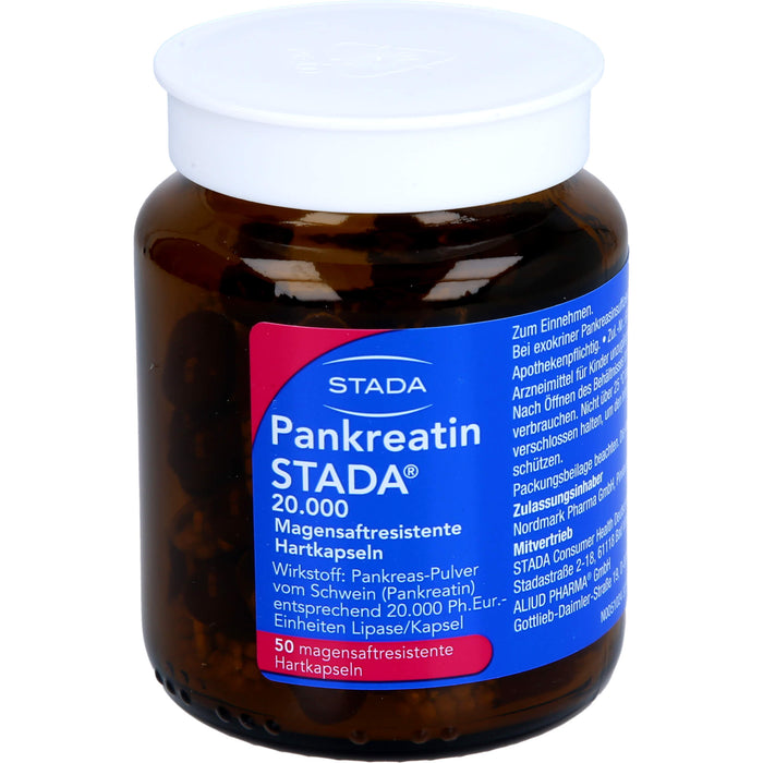 Pankreatin STADA 20.000 Hartkapseln bei exokriner Pankreasinsuffizienz, 50 pcs. Capsules