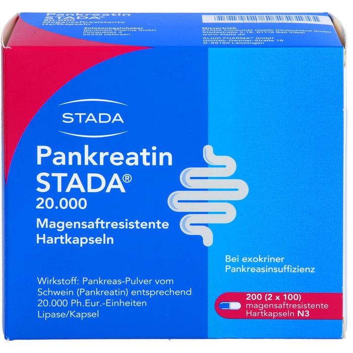 STADA Pankreatin 20.000 Hartkapseln bei exokriner Pankreasinsuffizienz, 200 St. Kapseln