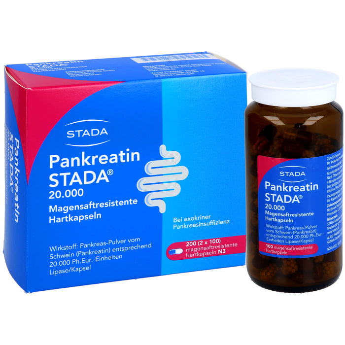 STADA Pankreatin 20.000 Hartkapseln bei exokriner Pankreasinsuffizienz, 200 St. Kapseln