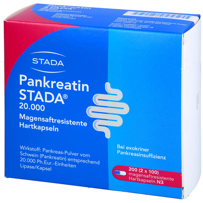 STADA Pankreatin 20.000 Hartkapseln bei exokriner Pankreasinsuffizienz, 200 St. Kapseln