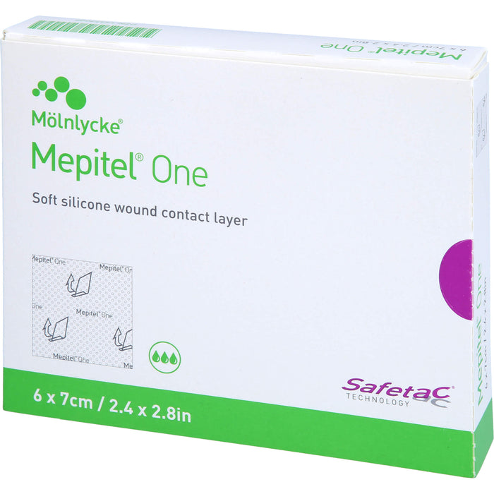 Mepitel One 6 x 7 cm transparente, einseitig mit Safetac Technologie beschichtete Wundauflage, 5 St. Verband