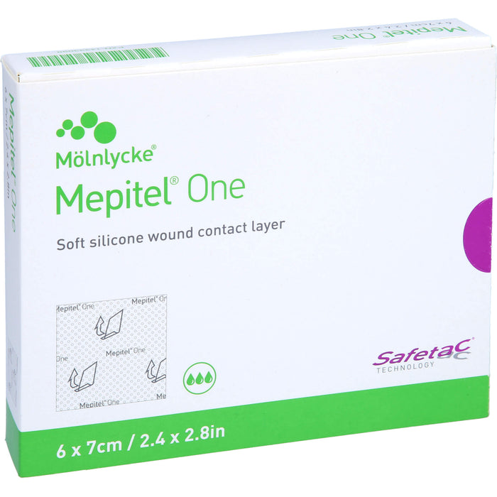 Mepitel One 6 x 7 cm transparente, einseitig mit Safetac Technologie beschichtete Wundauflage, 5 pc pansement