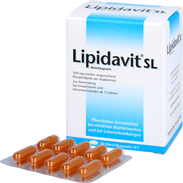 Lipidavit SL Weichkapseln bei erhöhten Blutfettwerten und bei Lebererkrankungen, 50 pcs. Capsules