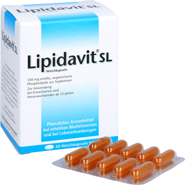 Lipidavit SL Weichkapseln bei erhöhten Blutfettwerten und bei Lebererkrankungen, 50 pcs. Capsules