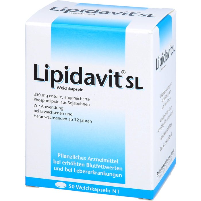 Lipidavit SL Weichkapseln bei erhöhten Blutfettwerten und bei Lebererkrankungen, 50 pcs. Capsules
