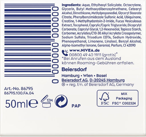 NIVEA Q10 POWER ANTI-FALTEN PORENVERFEINERNDE TAGE, 50 ml Creme