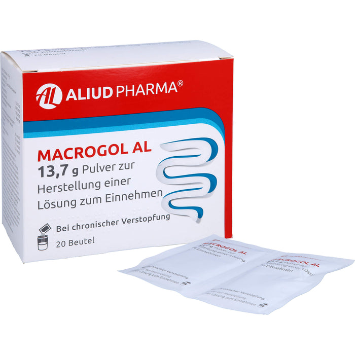 Macrogol AL Pulver bei chronischer Verstopfung mit Zitronenaroma, 20 pc Poudre