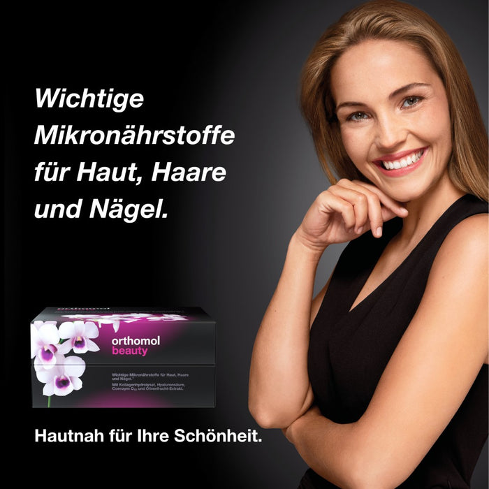 Orthomol Beauty für Frauen - Mikronährstoffe für Haut, Haare und Nägel - mit Hyaluronsäure, Kollagen und Coenzym Q10, 30 ml Tagesportionen