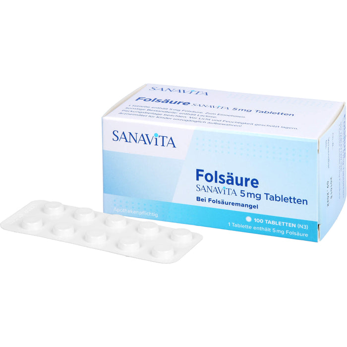Folsäure Sanavita 5 mg Tabletten, 100 pcs. Tablets