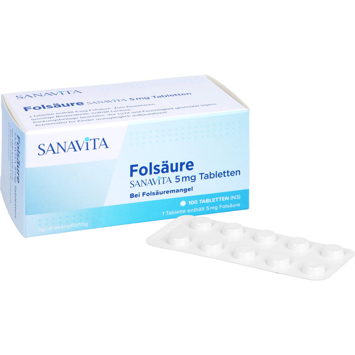 Folsäure Sanavita 5 mg Tabletten, 100 pcs. Tablets
