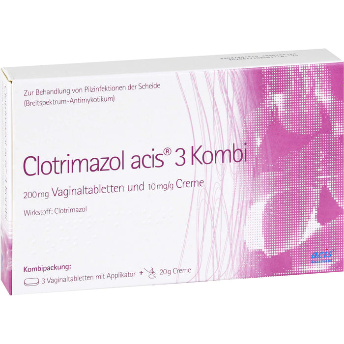 Clotrimazol acis  3 Kombi, 200 mg Vaginaltabletten und 10 mg/g Creme, 1 pcs. Combipack