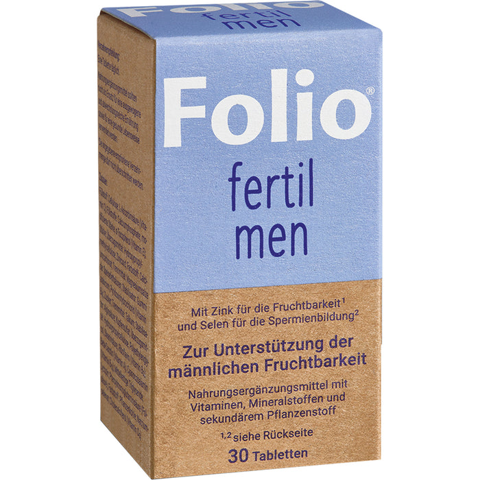 Folio fertil men Tabletten zur Unterstützung der männlichen Fruchtbarkeit, 30 pcs. Tablets