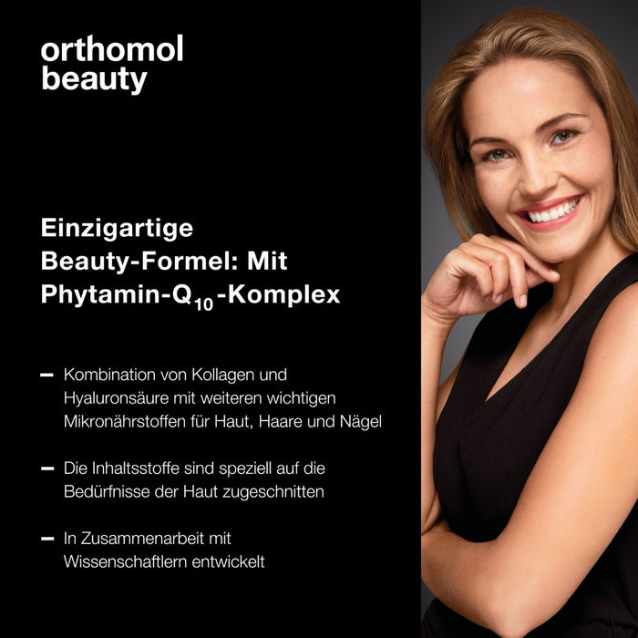 Orthomol Beauty für Frauen - Mikronährstoffe für Haut, Haare und Nägel - mit Hyaluronsäure, Kollagen und Coenzym Q10 - Nachfüllpackung, 30 St. Tagesportionen