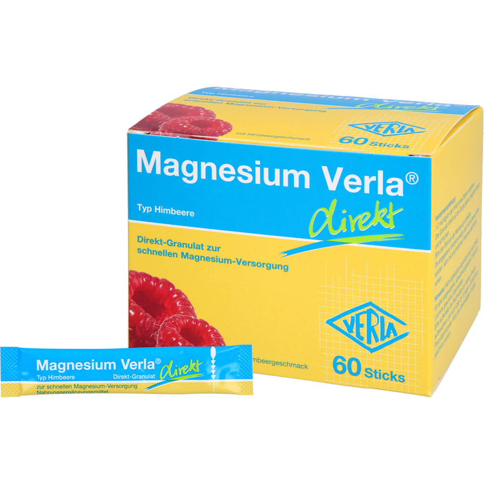 Magnesium Verla direkt, Direkt-Granulat, Himbeere, 60 pc Sachets