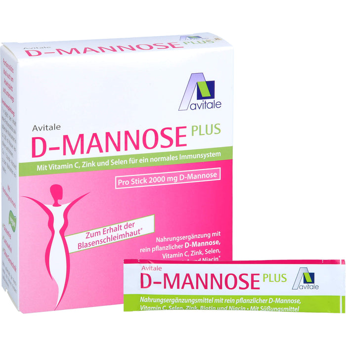 Avitale 2000 mg D-Mannose Portionssticks zum Erhalt der Blasenschleimhaut, 15 pc Sachets