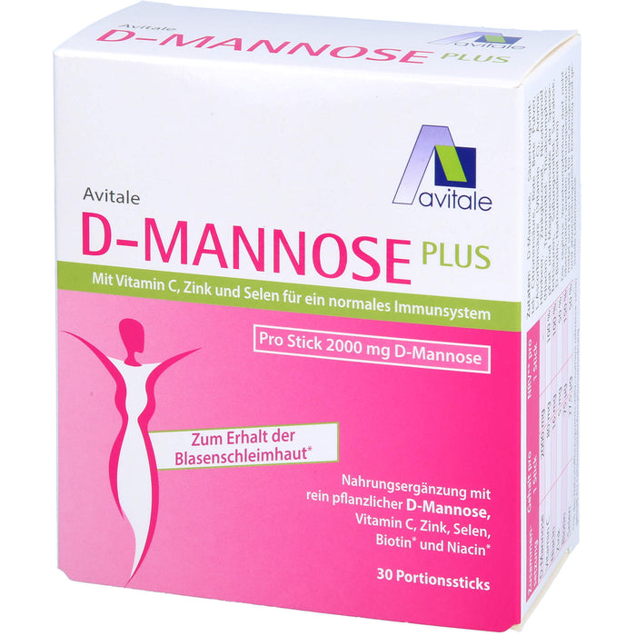 Avitale D-Mannose Plus 2000 mg Granulat zum Erhalt der Blasenschleimhaut, 30 pcs. Sticks