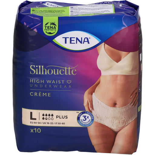 TENA Silhouette Inkontinenz Pants Creme Gr. L Plus, 10 St. Pants