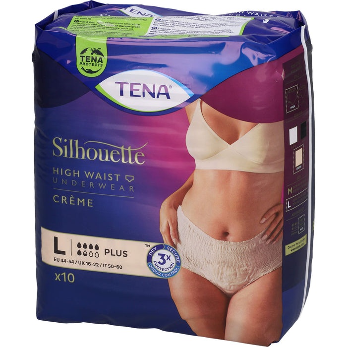 TENA Silhouette Inkontinenz Pants Creme Gr. L Plus, 10 pc Pantalons
