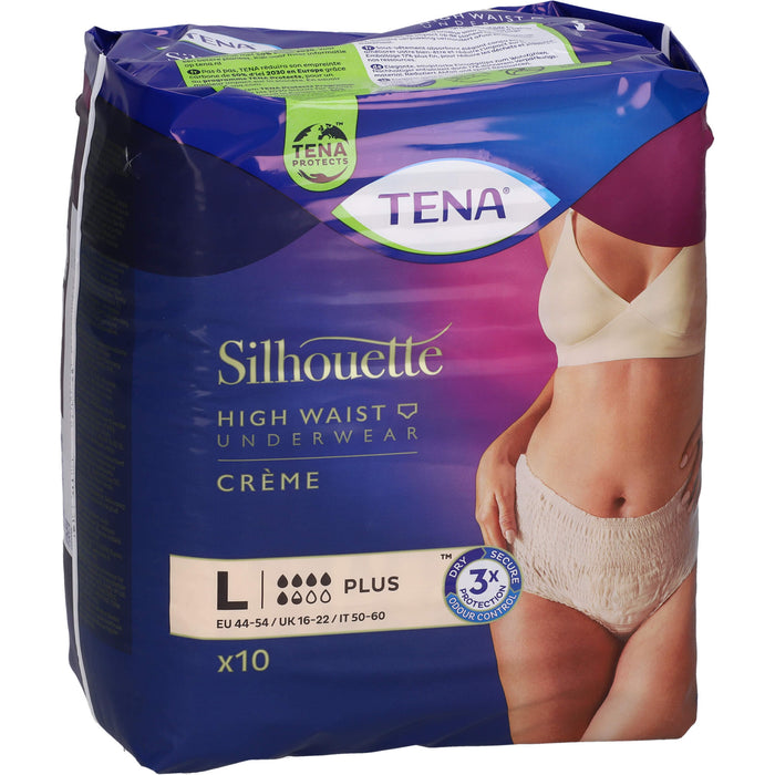 TENA Silhouette Inkontinenz Pants Creme Gr. L Plus, 10 pc Pantalons