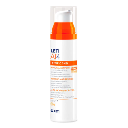LETI AT4 Anti-Juckreiz Hydrogel - Beruhigender SOS-Helfer gegen quälenden Juckreiz bei trockener oder zu Neurodermitis neigender Haut, 50 ml Gel