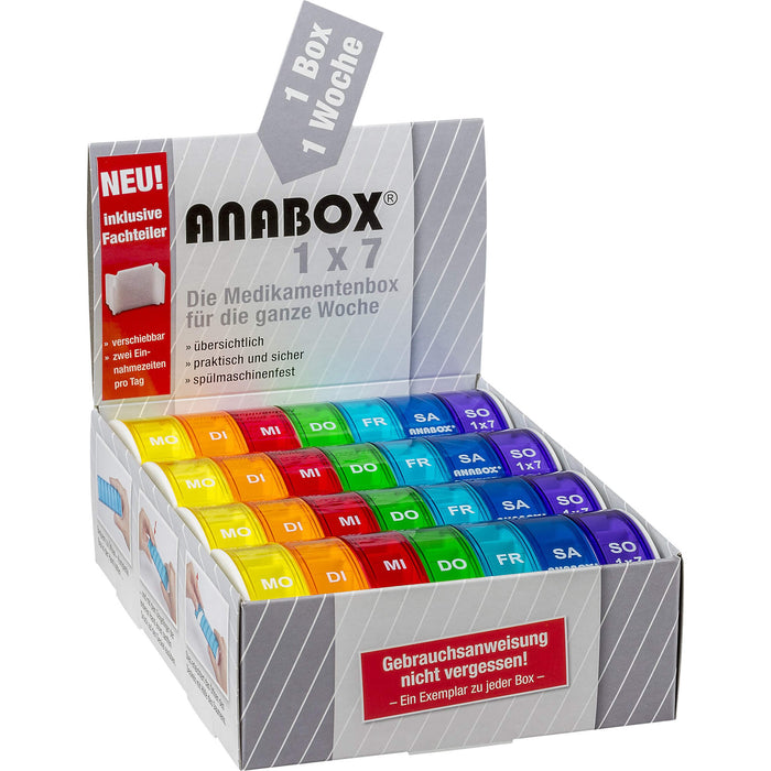 ANABOX 1 x 7 Regenbogen mit Fachteilern, 1 pcs. Dosette